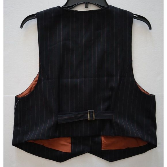 We The Free x Free People OB1653539 Women's Sz Medium Black Pinstriped Vest - Picture 2 of 7